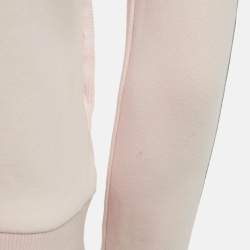 Pre Owned Fendi Pink Zucca Band Trim Cotton Zip-Up Jacket S