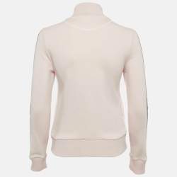 Pre Owned Fendi Pink Zucca Band Trim Cotton Zip-Up Jacket S