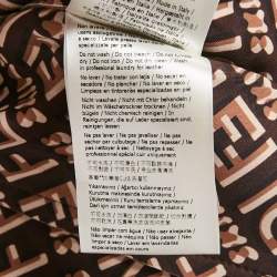 Pre Owned Fendi X Skims Brown Leather Pleated Detail Midi Dress S