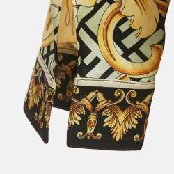 Pre Owned Fendi X Versace Fendace Multicolor Logo Printed Silk Shirt L