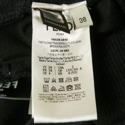 مملوكة مسبقًا Fendi Black Knit Logo Band Detail Joggers S