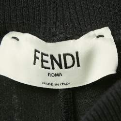 مملوكة مسبقًا Fendi Black Knit Logo Band Detail Joggers S