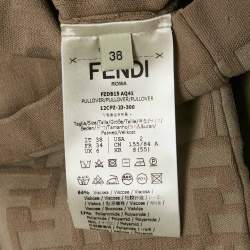 مملوكة مسبقًا Fendi Brown Monogram Knit Midi Dress S