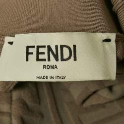 مملوكة مسبقًا Fendi Brown Monogram Knit Midi Dress S