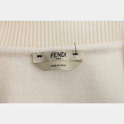 Pre Owned Fendi Logo Ribbon Trim Zip-Up Jacket
