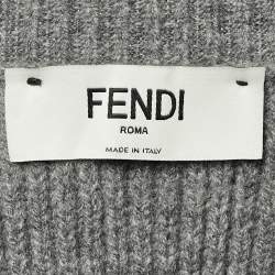 Pre Owned Fendi Grey Wool Overlay Jumper S/M 