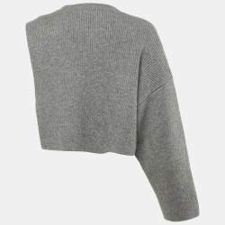 Pre Owned Fendi Grey Wool Overlay Jumper S/M 