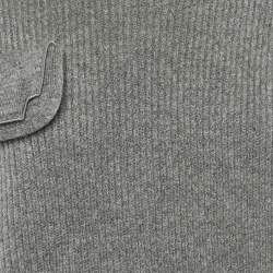 Pre Owned Fendi Grey Wool Overlay Jumper S/M 