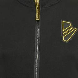 Pre Owned Fendi Black Logo Applique Cotton Tracksuit S
