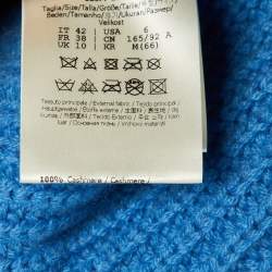 Pre Owned Fendi Blue Cashmere & Fox Fur Trim Pullover M