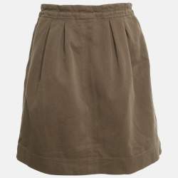 Pre Owned Fendi Brown Denim Pocket Detail Mini Skirt M