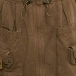 Pre Owned Fendi Brown Denim Pocket Detail Mini Skirt M