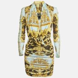 Pre Owned Fendace Multicolor Baroque Print Jersey Bodysuit & Skirt Set M/S