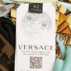 Pre Owned Fendace Multicolor Baroque Print Jersey Bodysuit & Skirt Set M/S