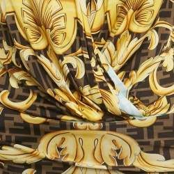 Pre Owned Fendace Multicolor Baroque Print Jersey Bodysuit & Skirt Set M/S