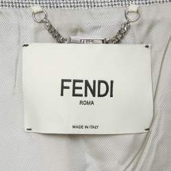 Pre Owned Fendi Monochrome Pattern Wool Blouson M