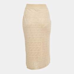 Pre Owned تنورة فندي ميدي بيج بشعار FF مطاطية ضيقة مقاس متوسط (ميديوم)