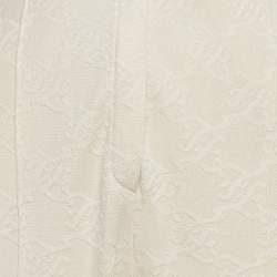 Pre Owned Fendi Cream Lace High Waisted Trousers M