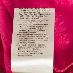 Pre Owned Fendi Pink/Beige Jacquard Rib Waist Midi Skirt M