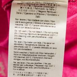 Pre Owned Fendi Pink/Beige Jacquard Rib Waist Midi Skirt M
