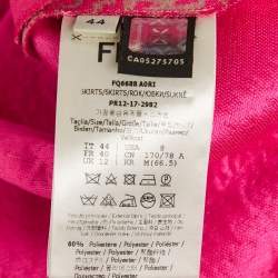 Pre Owned Fendi Pink/Beige Jacquard Rib Waist Midi Skirt M