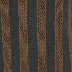 Pre Owned Fendi Brown/Black Striped Knit Turtle Neck Top S