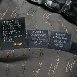 Pre Owned Fendi Grey Real Fur and Genuine Leather Jacket M