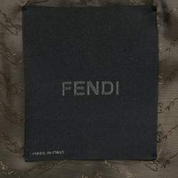 Pre Owned Fendi Grey Real Fur and Genuine Leather Jacket M