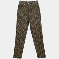 Pre Owned Fendi Zucca Long Pants Brown #40