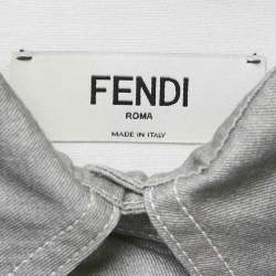 Pre Owned Fendi Grey FF Embossed Chambray Tunic XS