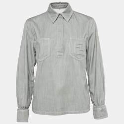 Pre Owned Fendi Grey FF Embossed Chambray Tunic XS