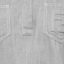 Pre Owned Fendi Grey FF Embossed Chambray Tunic XS