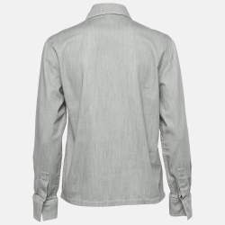 Pre Owned Fendi Grey FF Embossed Chambray Tunic XS