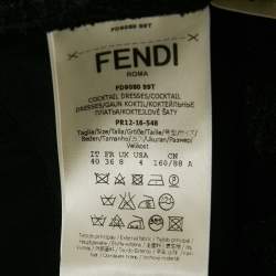 Pre Owned Fendi Black Floral Embroidered Mesh & Silk Maxi Dress S