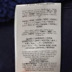 Pre Owned Fendi Navy Blue Shearling Long Coat M