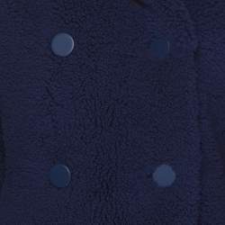 Pre Owned Fendi Navy Blue Shearling Long Coat M