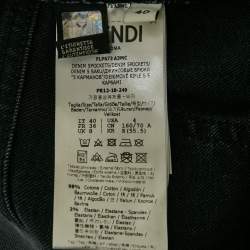 Pre Owned بنطلون جينز فنندي رمادي دني طويل نحيف مقاس صغير / الخصر 28 بوصة