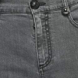 Pre Owned بنطلون جينز فنندي رمادي دني طويل نحيف مقاس صغير / الخصر 28 بوصة