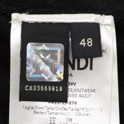 مملوكة مسبقًا Fendi Black Wool Monster Eye Applique Detail Sweatshirt L