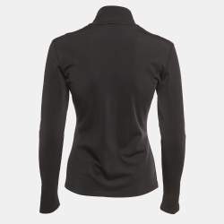 مملوكة مسبقًا جاكيت فيندي قميص أسود بشريط شعار بسحّاب للمسار صغير (سمول)