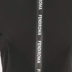 مملوكة مسبقًا جاكيت فيندي قميص أسود بشريط شعار بسحّاب للمسار صغير (سمول)