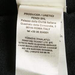 مملوكة مسبقًا جاكيت فيندي قميص أسود بشريط شعار بسحّاب للمسار صغير (سمول)