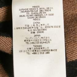 Pre Owned Fendi Brown FF Logo Wool Poncho One Size 