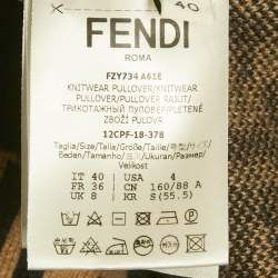 مملوكة مسبقًا Fendi Brown Zucca Jacquard Knit Sweater S