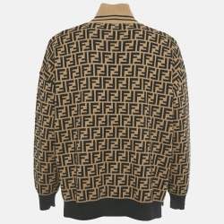مملوكة مسبقًا Fendi Brown Zucca Jacquard Knit Sweater S