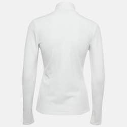 مملوكة مسبقًا جاكيت فنْدي جيرسي أبيض بسحاب للتمارين مقاس صغير - سمول