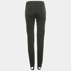 مملوكة مسبقًا Fendi Black Velvet Trim Jersey Stirrup Pants S