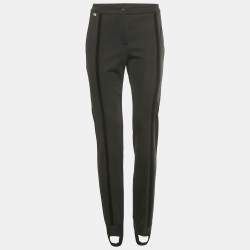 مملوكة مسبقًا Fendi Black Velvet Trim Jersey Stirrup Pants S