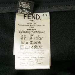 مملوكة مسبقًا Fendi Black Velvet Trim Jersey Stirrup Pants S