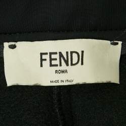 مملوكة مسبقًا Fendi Black Velvet Trim Jersey Stirrup Pants S